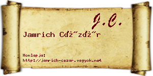 Jamrich Cézár névjegykártya